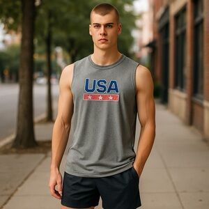 C9 by Champion Team USA Training Tank Top Gray Heather XXL